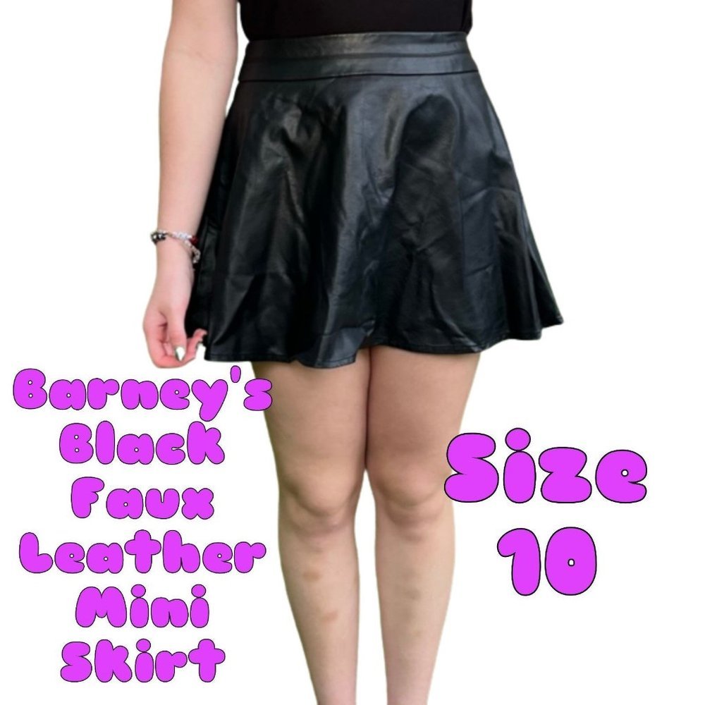 Clothing - NWT Barney's Black Faux Leather Skirt Size 10